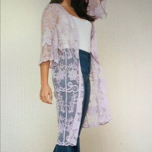 Elegant Lace Kimono Cardigan